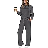 WIHOLL Women's 2 Piece Sets Sweatshirt Casual Travel Outfits Lounge Wide Leg Tracksuit Cozy Sweatsuits Fashion 2026