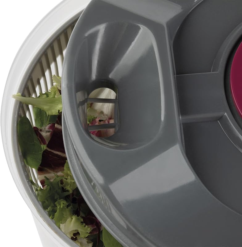 HOGAR HACC4554 - Centrifugadora de Ensalada 3L, Escurridor de Verduras Manual con Manivela, Secador de Lechuga, Sin BPA, Fácil Limpieza