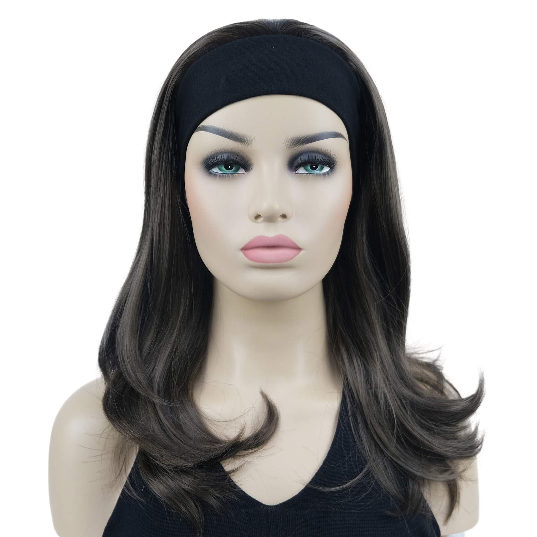 Photo 1 of Lydell Long Straight Wave Headband Synthetic Wigs (Medium Ash Brown)