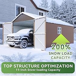 Aoxun 12'x20' Carport Shed Outdoor Metal Storage