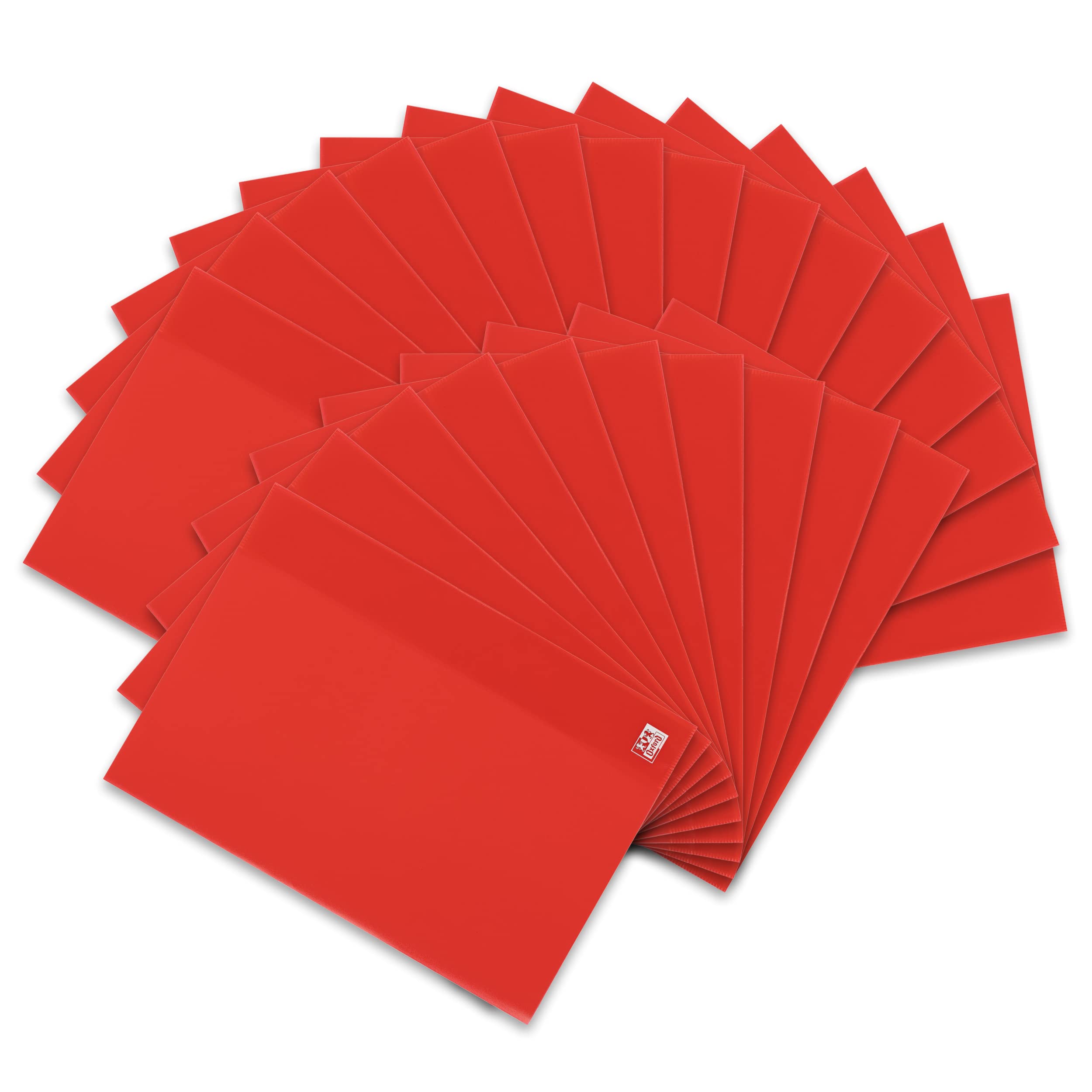 Oxford 100420072 Protective Notebook Cover for DIN A4 Flexible and Can be Wiped Clean Pack of 25 Colourless Transparent Exercise Book Protector, for DIN A4 red transparent