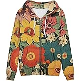 Giftbloom Zip Up Hoodie with Pocket Womens Hoodies for Fall Spring Streetwear Long Sleeve Tops