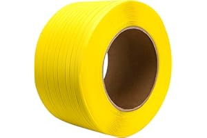 IVONNEY Poly Strapping, Packaging Banding Strap, Pallet Strapping Roll 3280' Length - Polypropylene Strapping 1/2" Width, 0.030" Thickness, 300 lbs Break Strength, Yellow Packing Straps