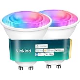Linkind Matter GU10 Smart Light Bulbs, MR16 GU10 LED Bulbs, 2Pack | Works with Alexa/Apple Home/Google, Warm &amp; Daylight White(1800K-6500K), Music Sync &amp; Light Shows, 40W 470LM Color Changing