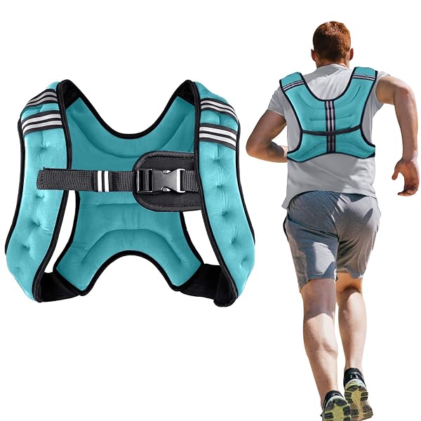 HENKELION WEIGHTED VEST WEIGHT VEST FOR MEN WOMEN KIDS WEIGHTS INCLUDED, BODY WEIGHT VESTS ADJUSTABLE FOR RUNNING, TRAINING WORKOUT, JOGGING, WALKING – BLUE – 8 LBS