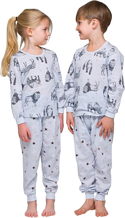 Amazon あるこんたるこん Tb ルームウェア ブルーパンダ 男の子 キッズ ジュニア ベビー 女の子 長袖 シャツ パジャマ 130 パジャマ 通販