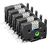 5-Pack TZe-131 Tze Tz Tape 12mm 0.47 Laminated Clear Compatible with Brother P Touch Label Tape Relpace for Brother Label Maker Tape Black on Clear Work for Ptouch PT-D220 PT-H110 PT-D210 PTH100