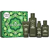 Origins 4-Piece Mega-Mushroom Skin Repair Skin Care Set | Includes Cleanser, Treatment Lotion, Restorative Concentrate & Moisturizer | Great for Sensitive Skin | With Hyaluronic Acid & Reishi Mushroom