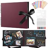 DazSpirit Photo Album Scrapbook 80 Pages with 12 Metallic Pens 420 Photos Red