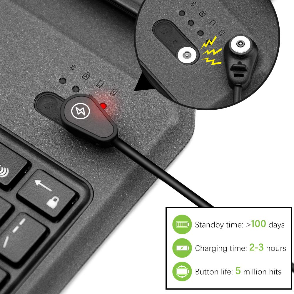 Veroyi iPad Keyboard Case for New 2018 iPad, 2017 iPad, iPad Pro 9.7, iPad Air 1 and Air 2 BT Backlit Keyboard Slim Leather Folio Cover 7 Color Backlight iPad Case with Keyboard