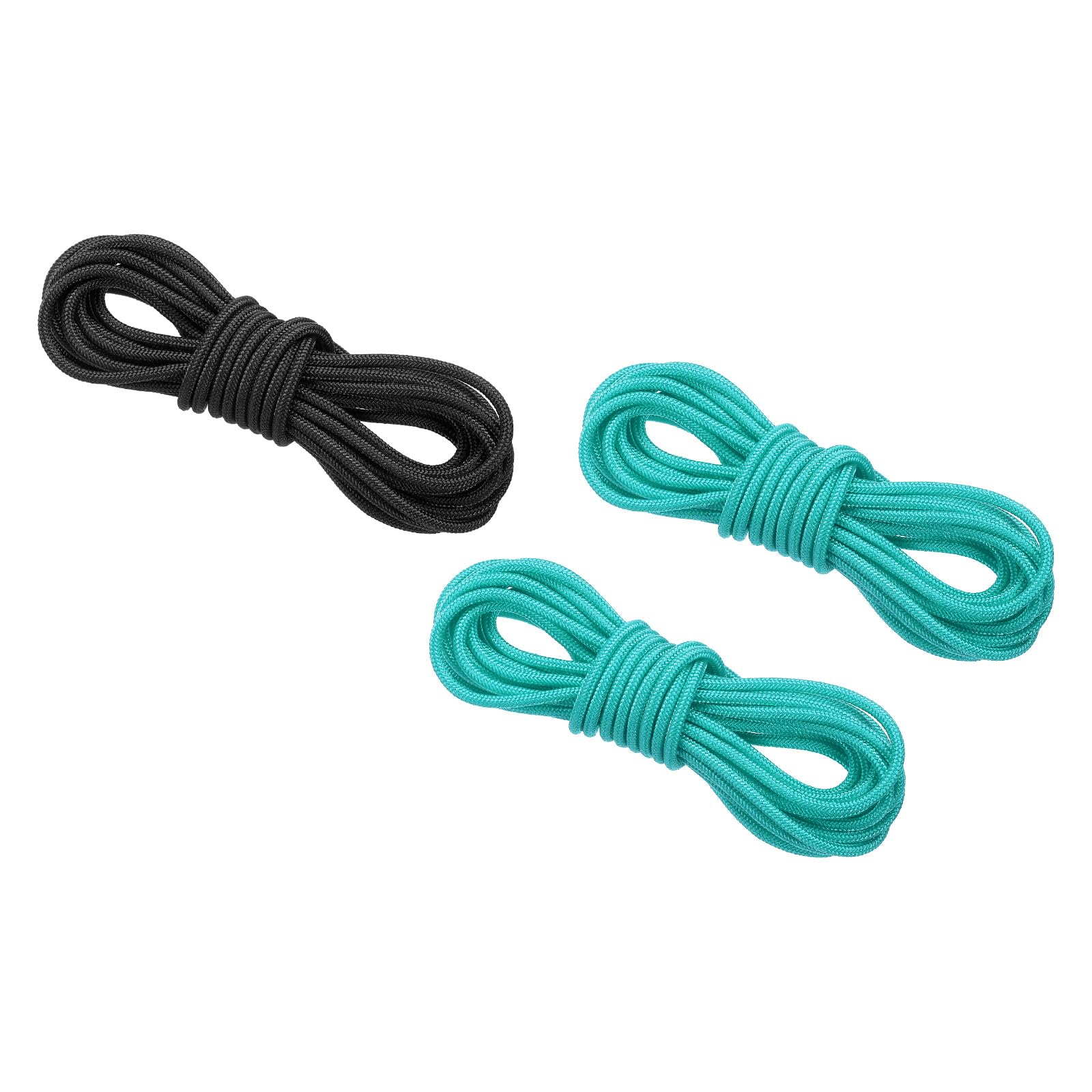 PATIKIL Archery D Loop Rope 3 Meters, 3 Pack Bow D Loop String Release Material Nock Wire Nocking Loop Buckle Ring for Compound Bowstring, 1pcs Black 2pcs Turquoise