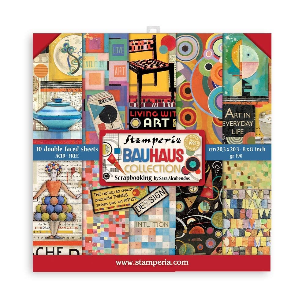 Stamperia International Stamperia-Mini Scrapbooking Pad-Bauhaus, Multicoloured, 8 x 8 inches