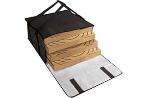 Trail maker Insulated Pizza Bags for Delivery, Food Carrier Delivery Bag 20x20x10 Food Bag for Personal and Professional Use | Holds up to 4 Fresh Pizzas (Black