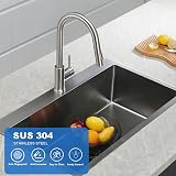 Tohlar Kitchen Sink Mixer Tap Brushed Nickel Pull Down Sprayer view 7