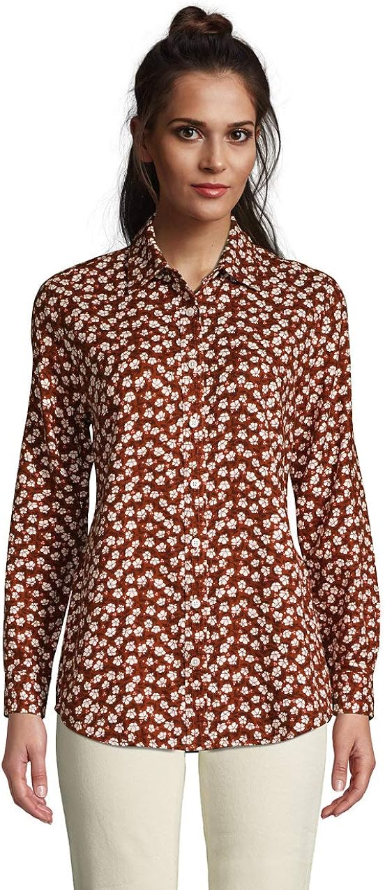 Lands' End Women's Petite Flannel Shirt Amazon.ca Clothing & Accessories