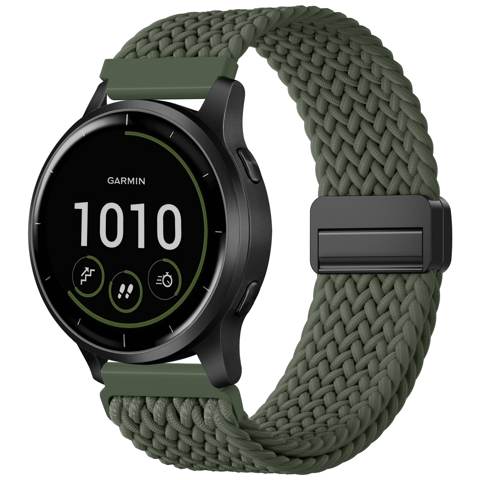 IMIVIO 22mm Magnetic Braided Nylon Bands Compatible with Garmin Venu 4(45mm)/Venu 3/Venu 2, Adjustable Stretchy Quick Release Replacement Watch Strap for Vivoactive 4 45mm/Forerunner 255/265