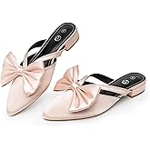 Rekayla Women's Mules Closed Pointed Toe Flats Backless Loafers Shoes for Women