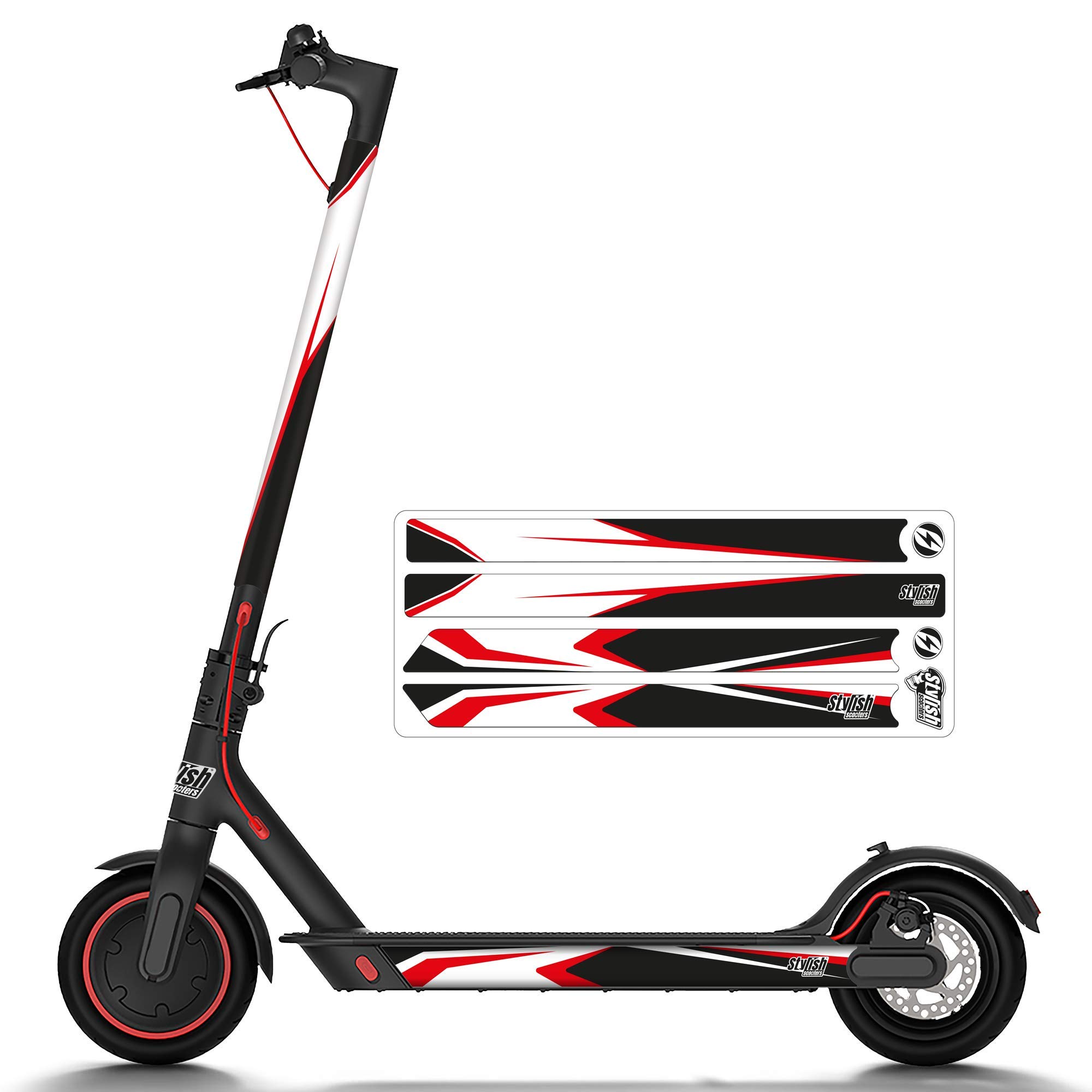 STYLISH SCOOTERS Reflective Stickers for Xiaomi M365, Reflective Racing Design, Vinyl for Xiaomi M365 Pro 2, Essential S1, Pro, Pro2