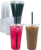 Aatriet 24 oz Clear Plastic Cups with Lids and