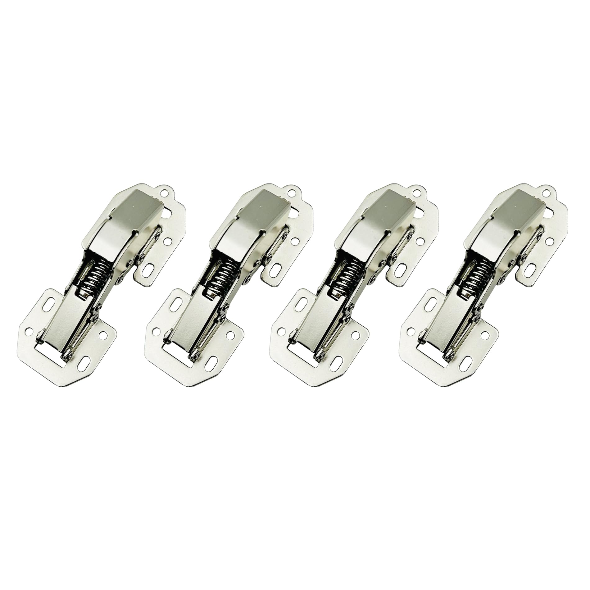 LIKERAINY Soft Closing Screw-on Hinge (4.5 Inch) with Damping 90 Degree Hinges Without Cup Drilling for Kitchen Cabinet Cupboard Light Door Steel Hinge for Full Overlay and Inset Doors Pack of 4 Pcs