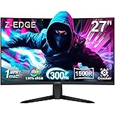Z-Edge 27 inch Curved Gaming Monitor, FHD 1080P 300Hz 280Hz 240Hz Curved Monitor 1500R Computer Monitor, MPRT 1ms Monitor, FreeSync, Low Blue Light,16.7M Colors, UG27S 2X DP and 2X HDMI