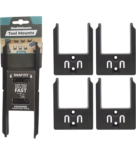 StealthMounts Metabo 18V Cordless Tool Battery Mounts   Black   6 Pack   BM CAS18 BLK 6