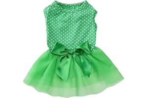 Petroom Small Dog Dresses,Cute Princess Floral Skirt Cat Apparel Female for Yorkie(Green Tulle S)