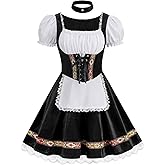 Colorful House Womens Oktoberfest Costume Outfits German Bavarian Beer Dirndl Dresses Beer Carnival
