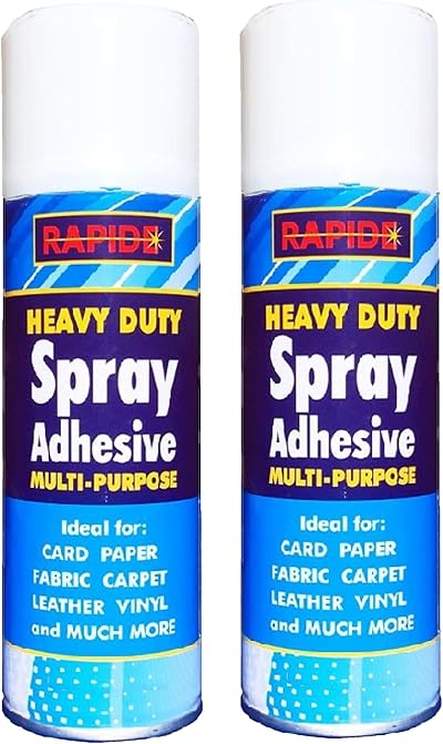 Rapide 2x 300ml Heavy Duty Spray Adhesive for Card Paper Carpet Leather Vinyl