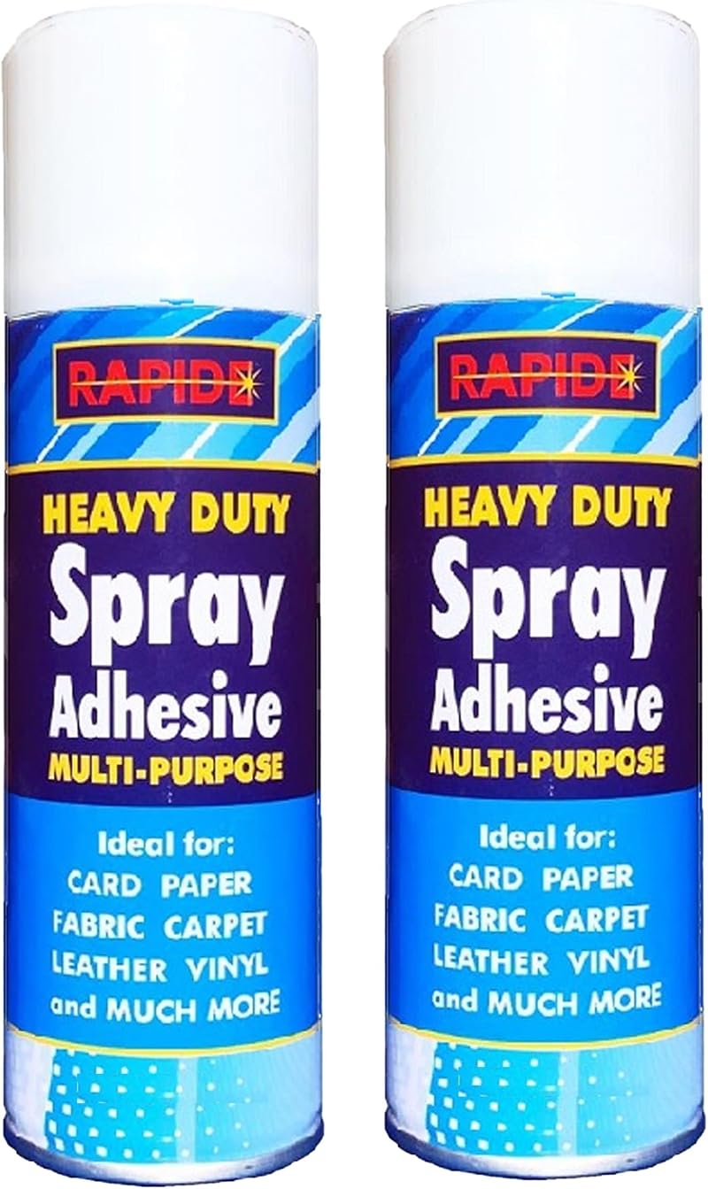 Rapide 2x 300ml Heavy Duty Spray Adhesive for Card Paper Carpet Leather Vinyl