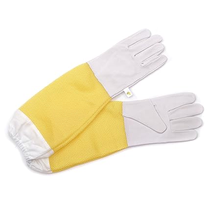 IMKER SCHUTZHANDSCHUHE BEEComb | Feinleder, Größe XL, 50 cm | Imkerei Handschuhe
