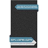 Fresh Headquarters Extra Thick Activated Carbon Filter Sheet - Premium 16"W x 50"L Cut to Fit Air Filter - Ideal Use for Air Purifier, AC Vents, Range Hood, Litter Box and Compost Odor/VOC Control