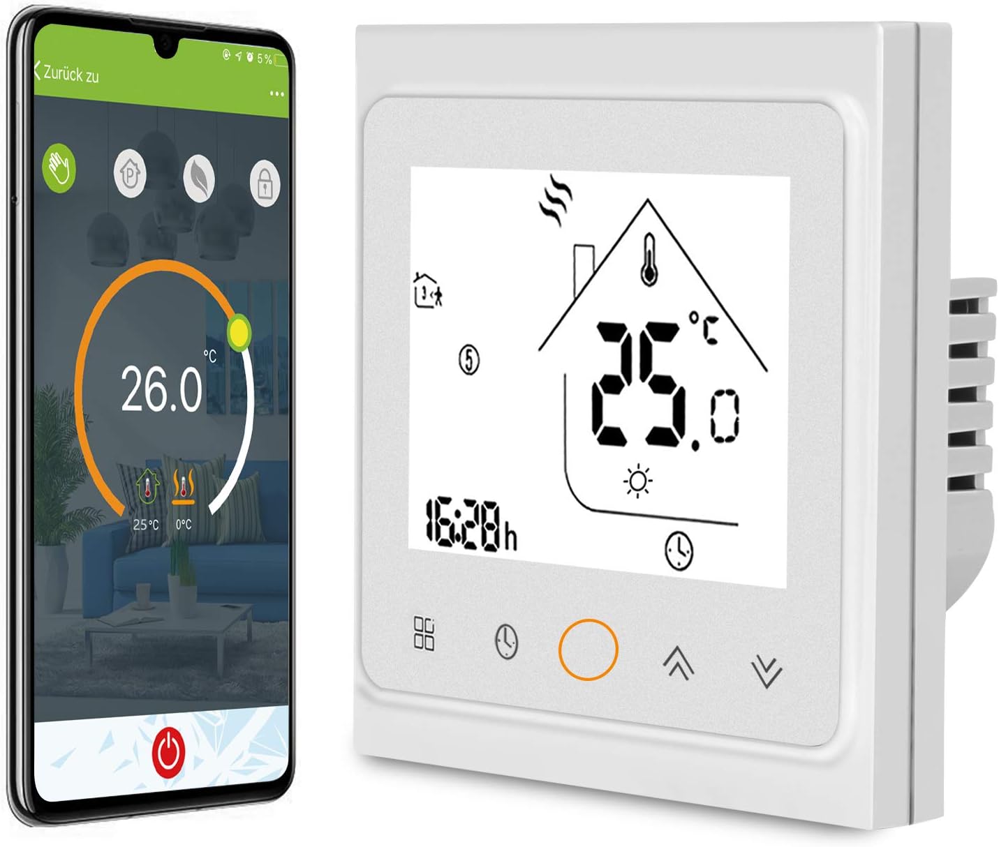 AWOW Smart Home Thermostate WiFi Temperaturregler Wandthermostat