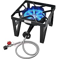 Vivicreate High Pressure Propane Gas Outdoor Burner Stove Cooker Burner Grill 185000 BTU power with Regulator and Hose parril