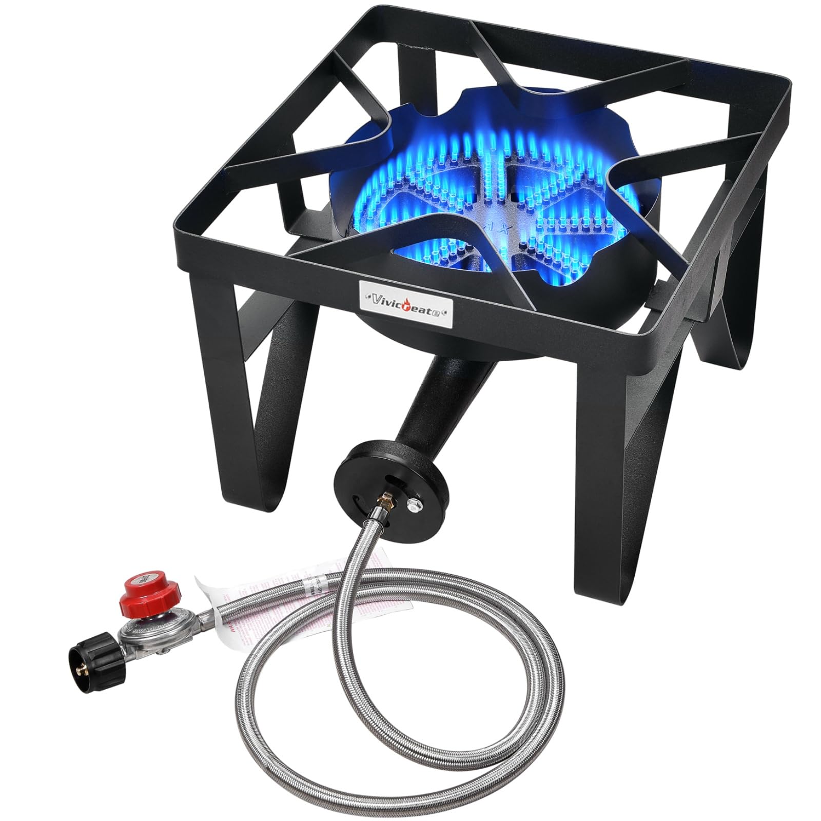 Photo 1 of Vivicreate High Pressure Propane Gas Outdoor Burner Stove Cooker Burner Grill 185000 BTU power with Regulator and Hose parrilla de gas estufas de gas para cocinar afuera