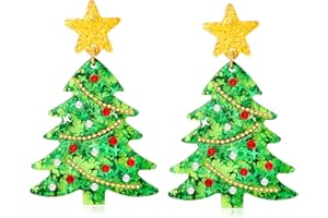 MUYAN Christmas Earrings for Women Holiday Earrings Jingle Bell Bow Tree Snowflake Stars Earrings Drop Dangle Earring Party Jewelry Festival Decoration