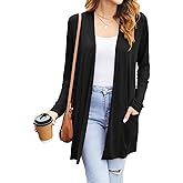 Newchoice Womens Casual Lightweight Cardigans with Pockets Loose Long Sleeve Open Front Cardigan (S-3XL)