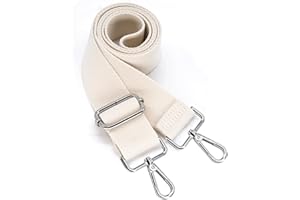 S&loyoe Thickened Solid Color Purse Straps Replacement Crossbody Bag Strap Adjustable Wide Guitar Straps for Handbags 1.5inch (Beige silver buckle)