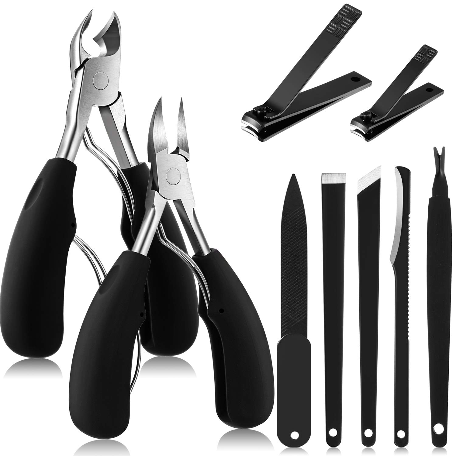 9 Pieces Ingrown Toenail Tools Kit, Toe Nail Clipper Knife Nail Nipper File Set for