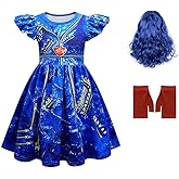 Letushy Girls Halloween Costume Dress with Wigs and Gloves, 3-10Y