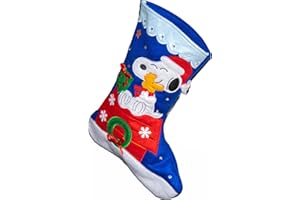 BoxDog Peanuts Snoopy Stocking with Snoopy and Christmas Decorated Dog House