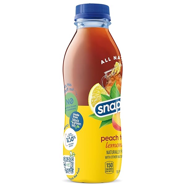 SNAPPLE PEACH TEA LEMONADE, 16 FL OZ, PACK OF 12