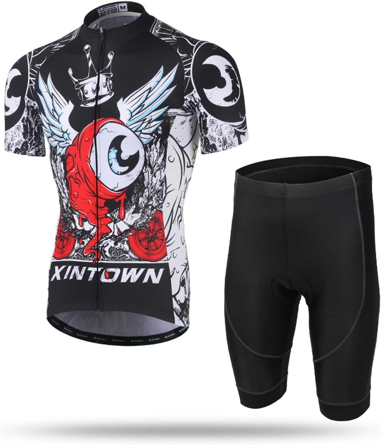 XINTOWN Spring Summer Men's Cycling Clothing Suits Short Sleeve Bicycle Jersey Sportswear sets Breathable Quick Dry Lightweight Riding Clothes for Hiking Fitness Gym Exercise Trainin