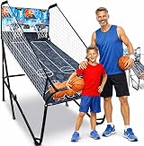 SereneLife Dual Hoop Basketball Arcade Game Indoor LED Scoreboard Foldable Fun