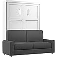 Bestar Pur Queen Murphy Bed with Sofa, 78-inch Space-Saving Wall Bed for Multipurpose Guest Room