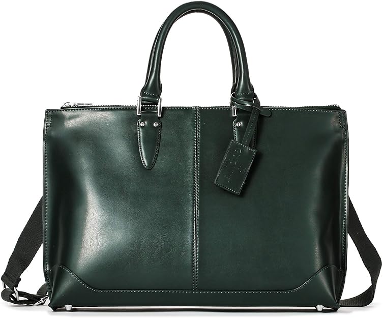 Amazon Co Jp ビジネスバッグ ブリーフケース 2way 本革 レザー メンズ グリーン オリーブ ギオネ シューズ バッグ