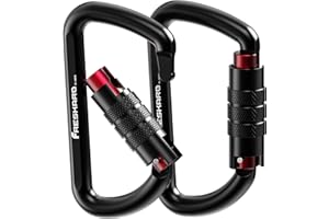 FresKaro 3inch 12kN-2698lbs Auto Locking Carabiner Clips, Solid D Shape, Heavy Duty 7075 Aluminum, Lightweight 1.09oz, Rust Proof, for Hammock, Hiking, Dog Leash, Keychain etc., Multi-Colors