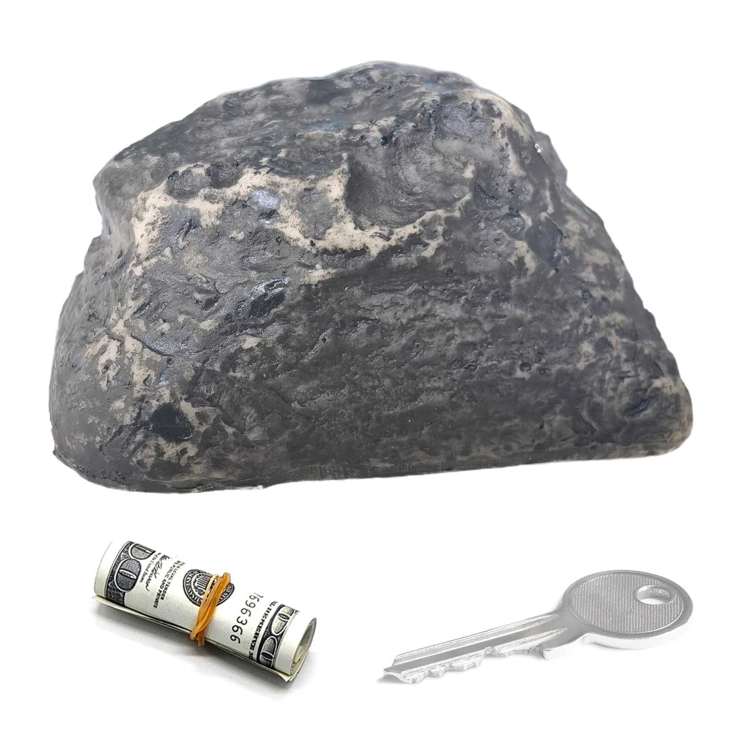 Outdoor Key Keeper, 1PCS Imitation Stone with Secret Compartment, Hider Decoration Safe Holder For Outdoor Yard Garden Outside Hide A House Spare Key Lock Box (black)