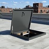 SQXLXDD Roof Access Hatch Security Door (35.4"x35.4", Galvanized Steel) | Fits a 90x90cm rough opening, weatherproof, reliable access for attic, skylight, industrial ventilation, cellar entries, HVAC