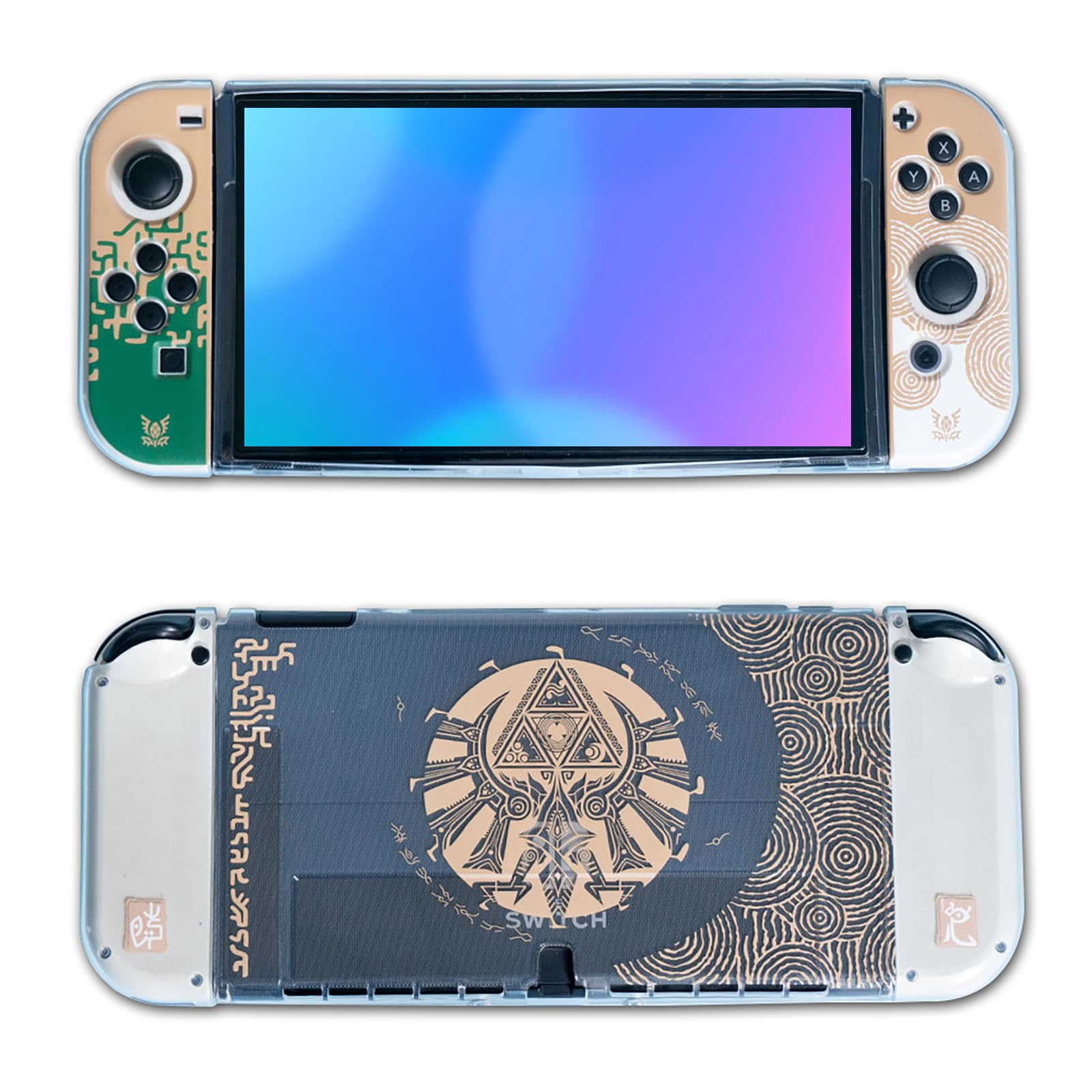 PERFECTSIGHT Cute Protective Case for Nintendo Switch OLED, Soft TPU Slim Protective Cover for Kids Boys, Hard Shell Dockable Case for NS Console and Joycon Controllers, Kingdom